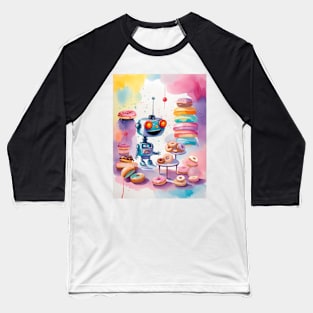 Robot Loves Donuts Baseball T-Shirt